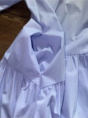 Entro Small NWT Light Blue Puff-Sleeve V-Neck Midi Dress