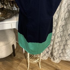 Sail To Sable STS Shift Dress Navy & Green Color Block Tunic Dress Size XL