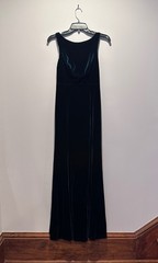 Blush Mark Black Velvet Sleeveless Long Gown Dress Bow Accent Size 2