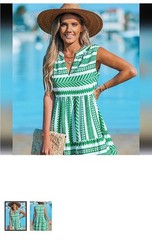 Cupshe Dress. Green and white. Never worn. Size XL. Excellent condition.