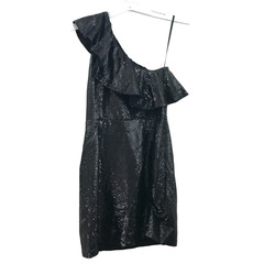 Michael Kors Womens Size 2 Off The Shoulder Sequin Dress Bodycon Ruffle Black