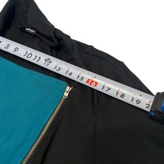 eShakti Custom Black Teal Colorblock Asymmetrical Zipper Dress Women Size 14