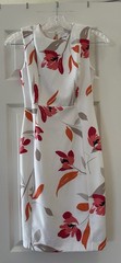 Calvin Klein Petite 2P Floral Sheath Dress Sleeveless Exposed Gold Zipper