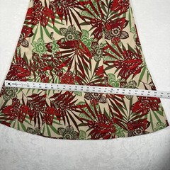 GAP Stretch Dress Strapless Floral Beige Green Red Cotton Spandex Size 6