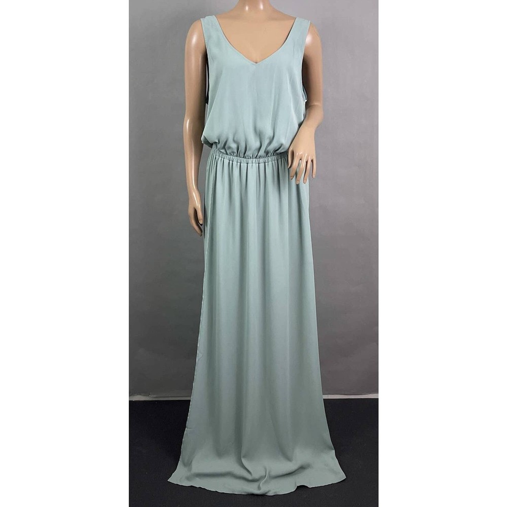 Show Me Your Mumu Dress Women XL Kendall Maxi Silver Sage Crisp Wedding NWT