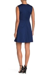 ALEXIA ADMOR Colorblock Striped Retro Mod 70&rsquo;s Flare Cocktail Dress L = 10/12
