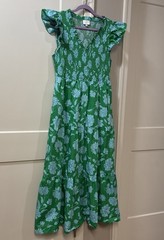 SUGARLIPS Waterlilly Floral Sunfire Smocked Bodice Tiered Midi Dress XL