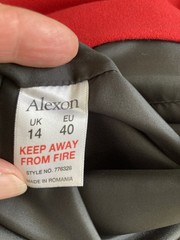 ALEXON-Red Fully lined polyester/viscose mix dress. Size: 14 See meas. below