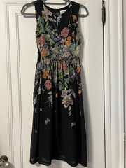 Alythea Women&rsquo;s Size S Black Floral Dress With Open Sides