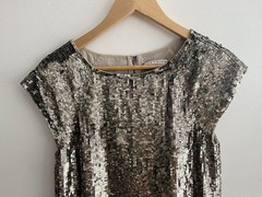 ALICE + OLIVIA WOMEN SEQUIN DRESS METALLIC SMALL COCKTAIL PARTY WEDDING