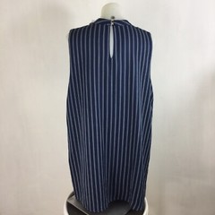 Blu Pepper Plus Size Vertical Stripe Swing Dress Navy Off White Size 3X PSJ3968
