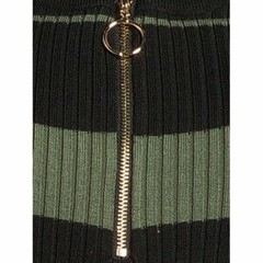 No Boundaries Juniors Zip Front Stripe Dress with O Ring Zipper