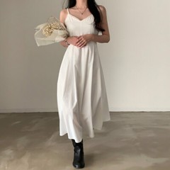 Elegant Womens V-Neck Lace Long Slip Dress Sleeveless Korean Casual A-Line Dress