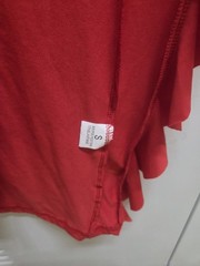 Red Solid Ruffle V-Neck Maxi Dress Size S Stretch Knit Adjustable Straps
