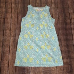 Gretchen Scott Tropical Shift Dress Womens L Turquiose Paisley Pockets Preppy
