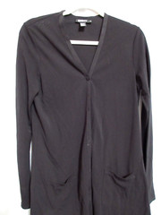 DKNY Womens Rayon/Poly Black Knit Button Down Dress Pockets SZ M RN68596 EUC