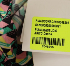 PIANURASTUDIO Dress Multicolor Cotton Sleeveless Asymmetrical Midi IT48/US14/XXL