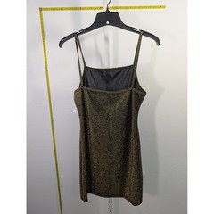 Five Below Gold Shimmer Metallic Mini Dress Womens Medium Black Sparkle Bodycon