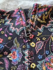GAP Fit & Flare Floral Satin Mini Dress Black Multicolor Lined Zip Size 4