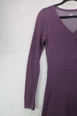 Horny Toad Long Sleeve Purple Midi Dress-Small-Very Soft-Ballet Wrap-Minimalist