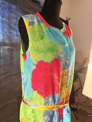 APNY Women&rsquo;s Multicolor Floral Sleeveless Collared Belted Maxi Dress Size M