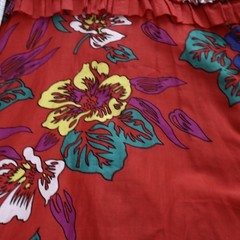 Scanlan Theodore Womens Maxi Dress Size 6 US2 Red Floral Voile Cotton High Neck