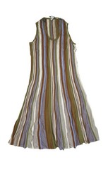 COS Dress Womens L Green Stripe Scoop Neck Sleeveless Knit Maxi Swing Tank
