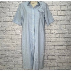 Vintage J.G. Hook Chambray Shirt Dress Size 12 M Cotton Blend Blue Button Down