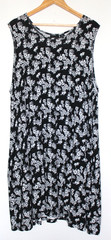 Cynthia Rowley Plus 3X Black White Floral Dress Sleeveless Rayon Stretch Pockets
