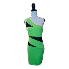 Deb Women’s Lime Green One Shoulder Body on Dress Size XL