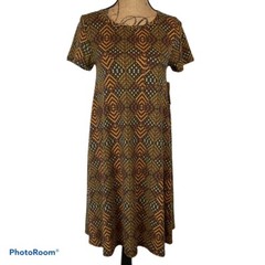 LuLaRoe Carly Dress Size XXS NWT Red Green Black High-Low Hem