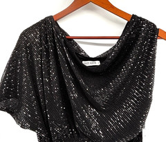 NEW Grace Karin Black Sequin 1-Shoulder Cocktail Dress Sz XL Party Girl Glam