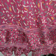 VTG Diane Freis Pink Boho Prairie Dress Ruffle Tiered Sheer Georgette M/L Dainty