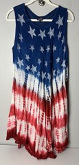 Riviera Sun O/S Boho Hippie Tie Dye Gauzy Resort Vacation Beachy American Flag
