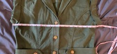 Loft Olive Green Button-Front Utility Dress with Cap Sleeves