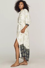Anthropologie- Maeve Mona Linen Maxi Shirtdress