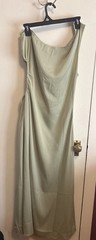 NWT Green Sz XL One Shoulder Cutout Maxi Dress Side hole Slit Ruched Waist BTFBM