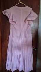 Amazon Aomei Lavender Polyester High Waist Ruffle Sleeve Pleated Midi Dress 2x