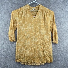 a.n.a. A New Approach Women&rsquo;s Dress Size Small Yellow White Floral 3/4 Sleeve