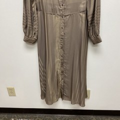 Current Air Monday Metallic Midi Button Shirt Dress Women Brown Gold Belted M
