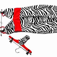Zebra Dress Black White Red Poly Elastane Matching Knickers One Size Regular