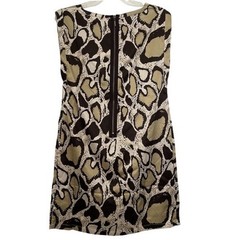 Vertigo Paris Snakeskin Print Sheath Dress Womens Large Mobwife Neutral Chic