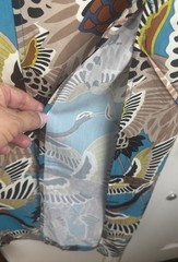 Terea by Andrea Pitter Women&rsquo;s Enamel Blue Crane Print Maxi Straight Dress Lrge1