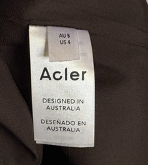 Acler Lynch Black One Shoulder Button Detail Midi Dress AU10/US6 EUC