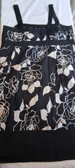 Liz Claiborne Black White Floral Sleeveless Y2K Square-Neck 16W Boh