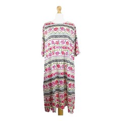 Gudrun Sjoden Guatemala Dress Tunic Size L 16-18 Aztec Floral Print: 46&Prime; Bust