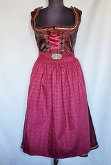 DRESS VINTAGE KAISERS TRACHTEN TYROL OKTOBERFEST DIRNDL SATIN WOMENS US 8 EU 36