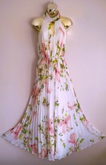 Ted Baker Nicee Harmony Floral Print Full Pleated Evening Maxi Dress Size 10 TB2