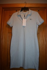 Lacoste Women&rsquo;s Stretch Cotton Piqué Polo Dress Blue size 40 NWT