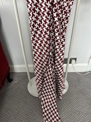 Hellessy Maxi Dress US 4 UK 8 Burgundy Ivory Print Featured in Vogue RRP £1330